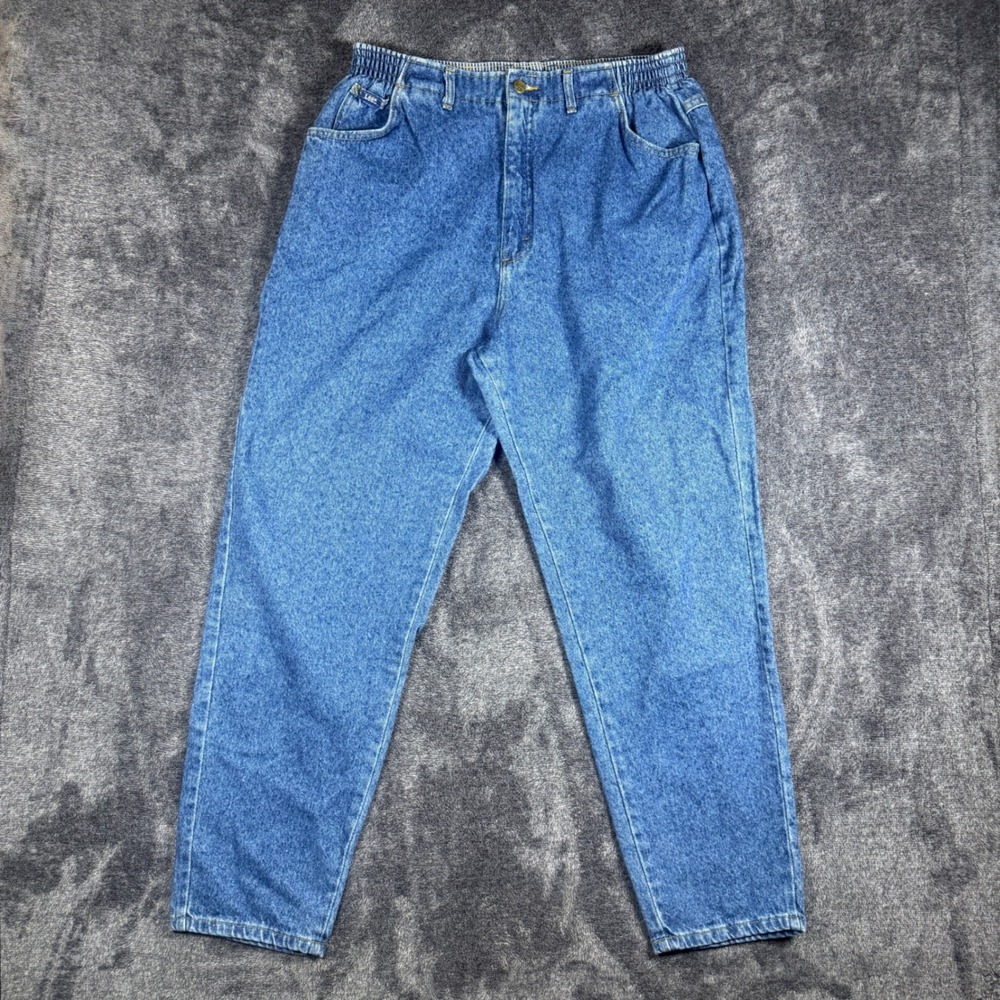 Vintage Lee High Rise Mom Jeans Blue Tapered Leg Made in USA Size 18 Med